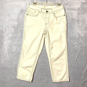 Carhartt Original Fit Pants Womens 8 Beige Crop Denim Jeans Stretch Cotton